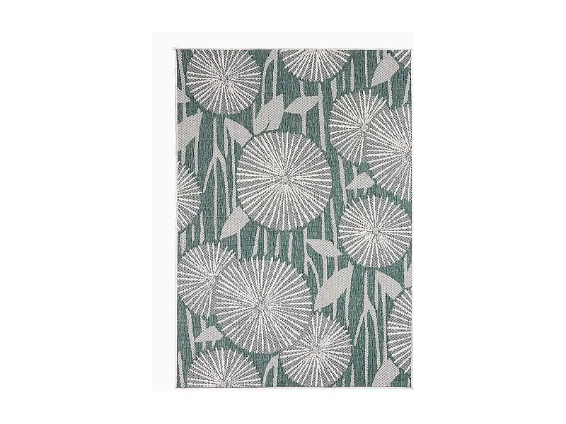 Tapis extérieur, kilim reversible 120x170 LYN2 AX REVERSIBLE vert et crème