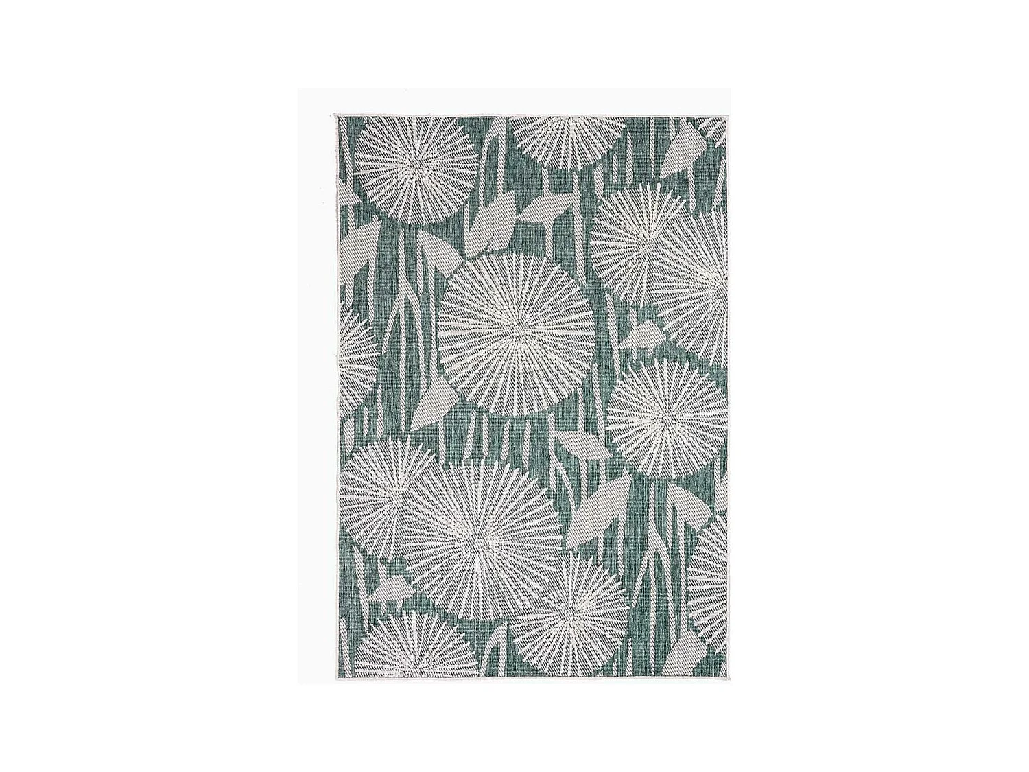 Tapis extérieur, kilim reversible 120x170 LYN2 AX REVERSIBLE vert et crème