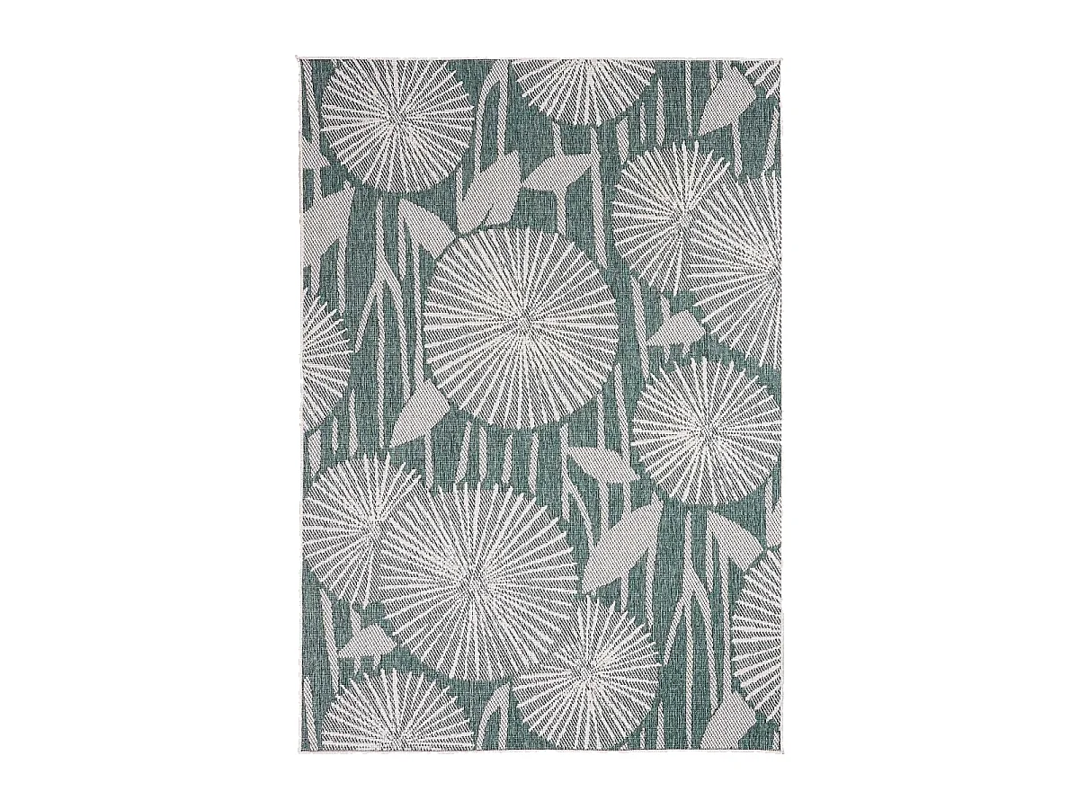 Tappeto da esterno, kilim reversibile 120x170 EX1 PARA verde e panna