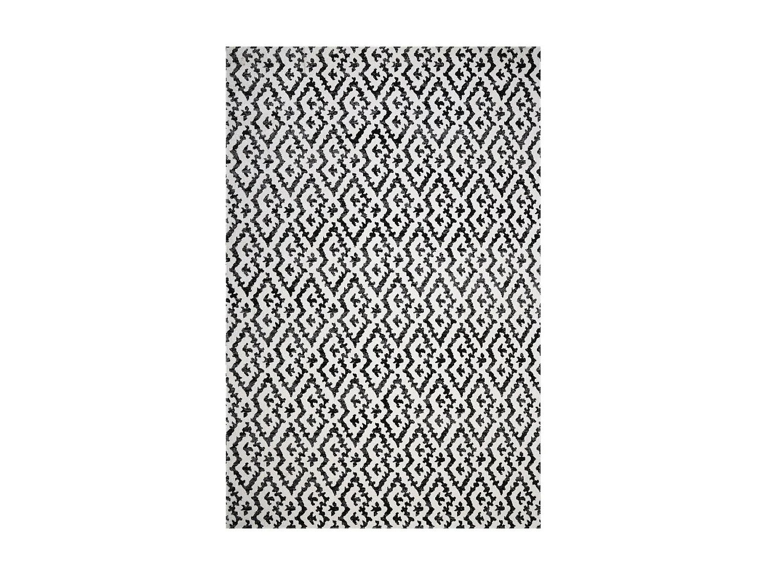 Tapis extérieur 150x220 tissé kilim noir et blanc EDJE