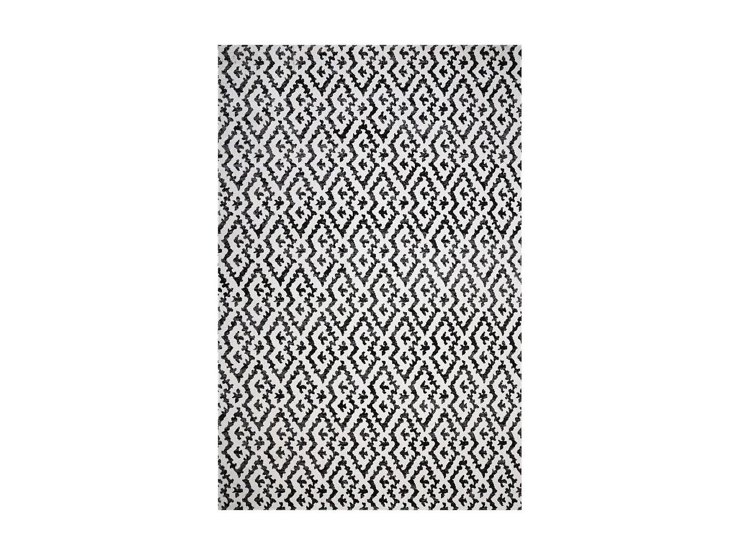 Tapis extérieur 150x220 tissé kilim noir et blanc EDJE