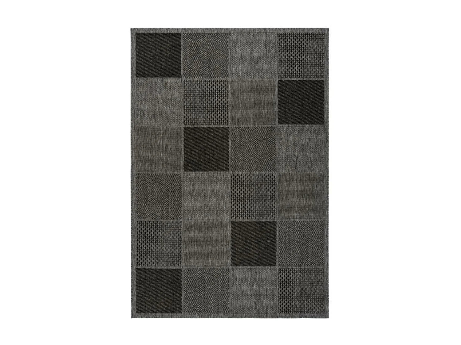 Tapis extérieur 80x150 tissé kilim gris clair et gris foncé clair LYN45 SUNSAU 5