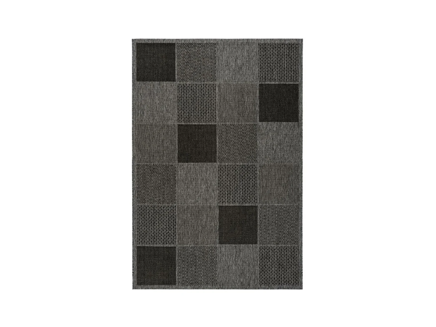 Tapis extérieur 80x150 tissé kilim gris clair et gris foncé clair LYN45 SUNSAU 5