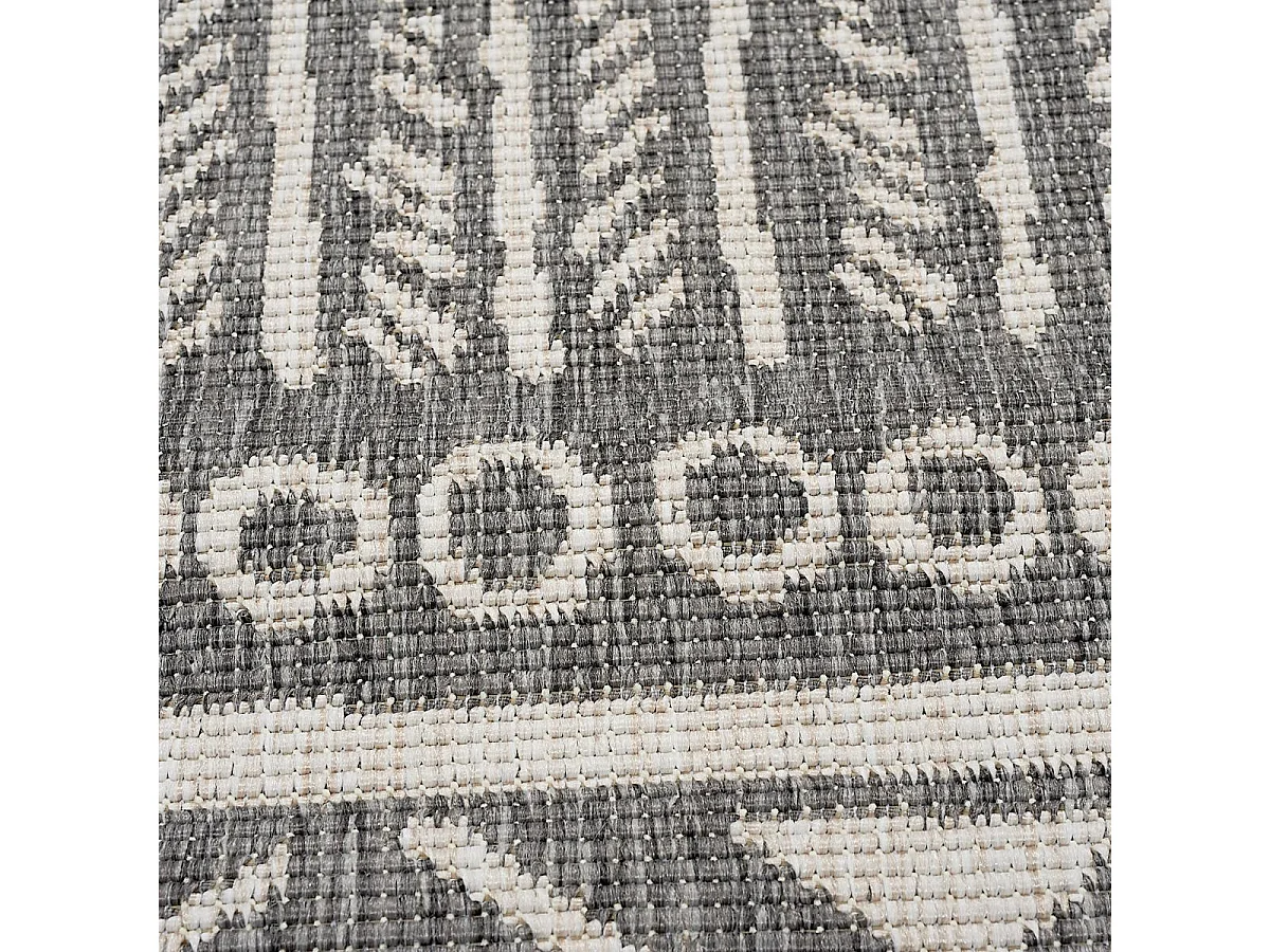 Tapis extérieur, kilim reversible 200x290 LYN2 AO REVERSIBLE gris et crème