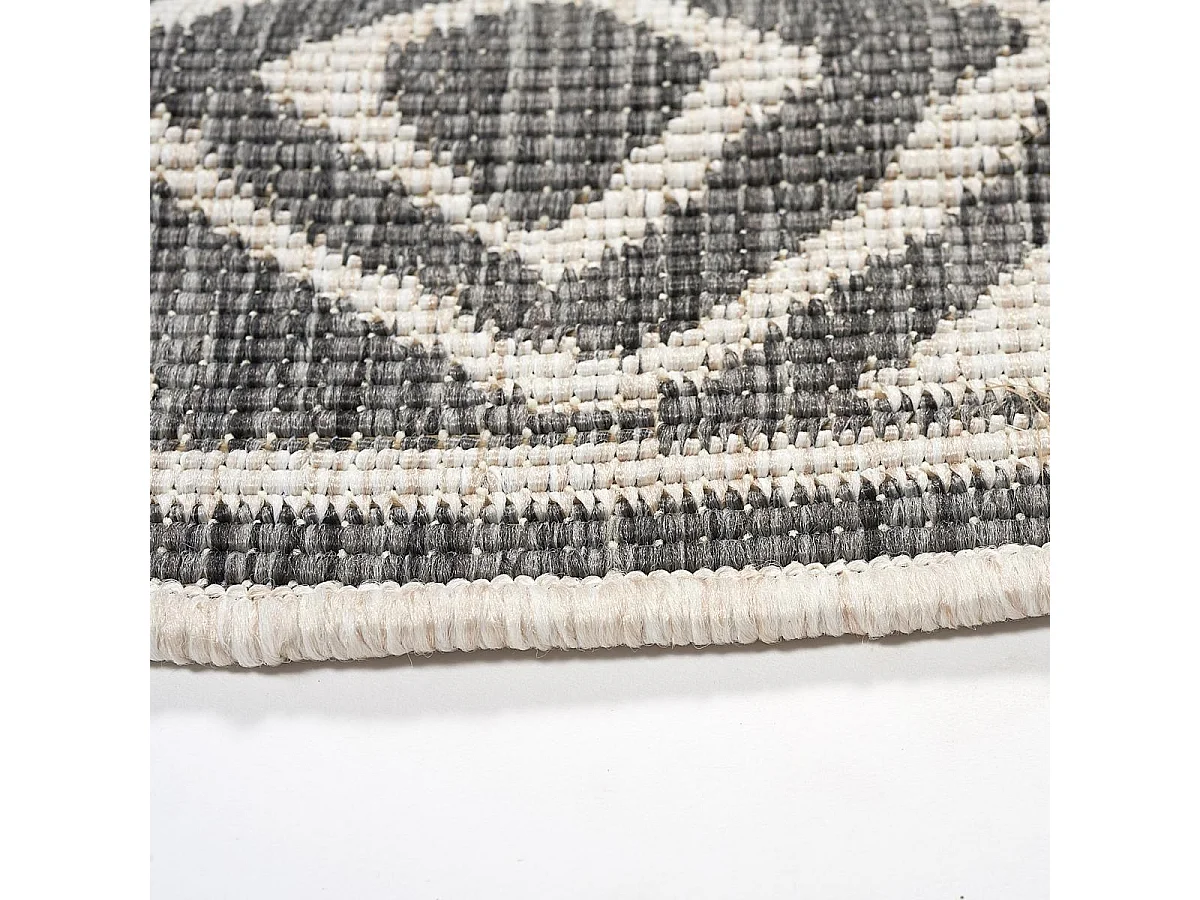 Tappeto da esterno, kilim reversibile 200x290 EX1 LISI grigio e panna