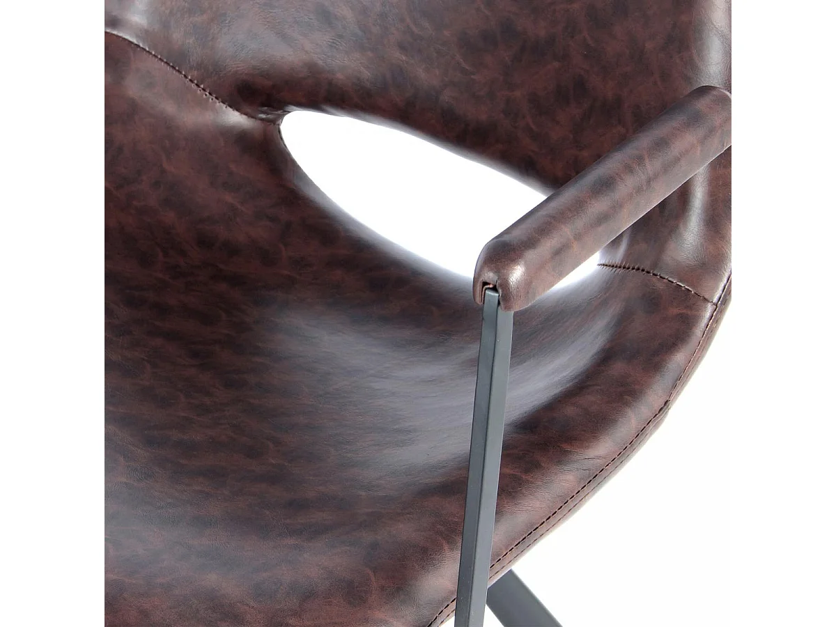 Fauteuil semi artisanal en lin LOT DE 2 ASE 57x57,5x77 marron foncé