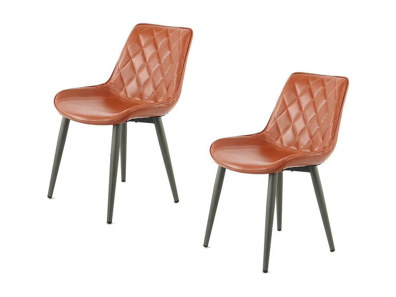 Fauteuil semi artisanal LOT DE 2 AMA 60x51x80 café