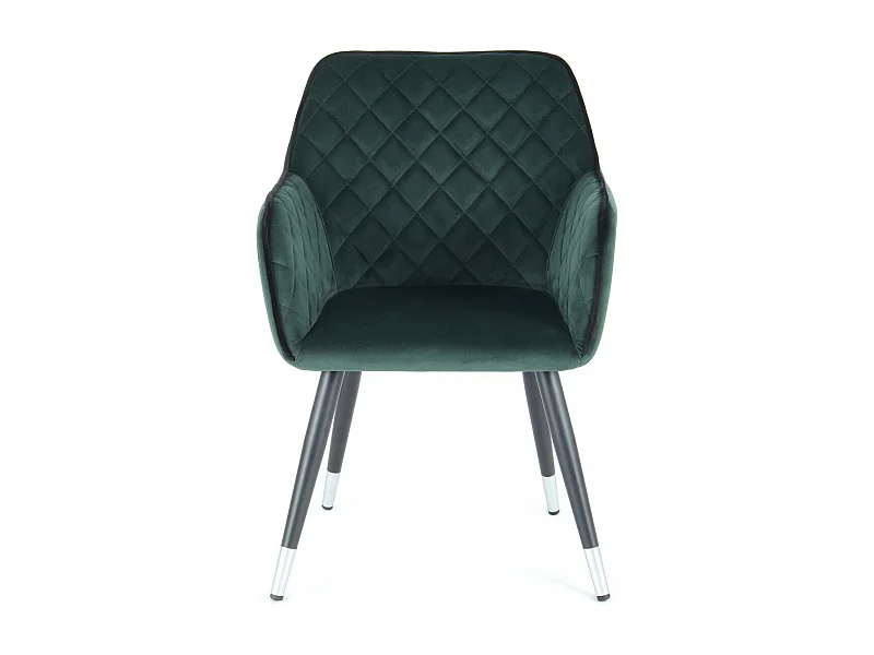 Fauteuil semi artisanal AGA 61x58,8x86 vert foncé et noir