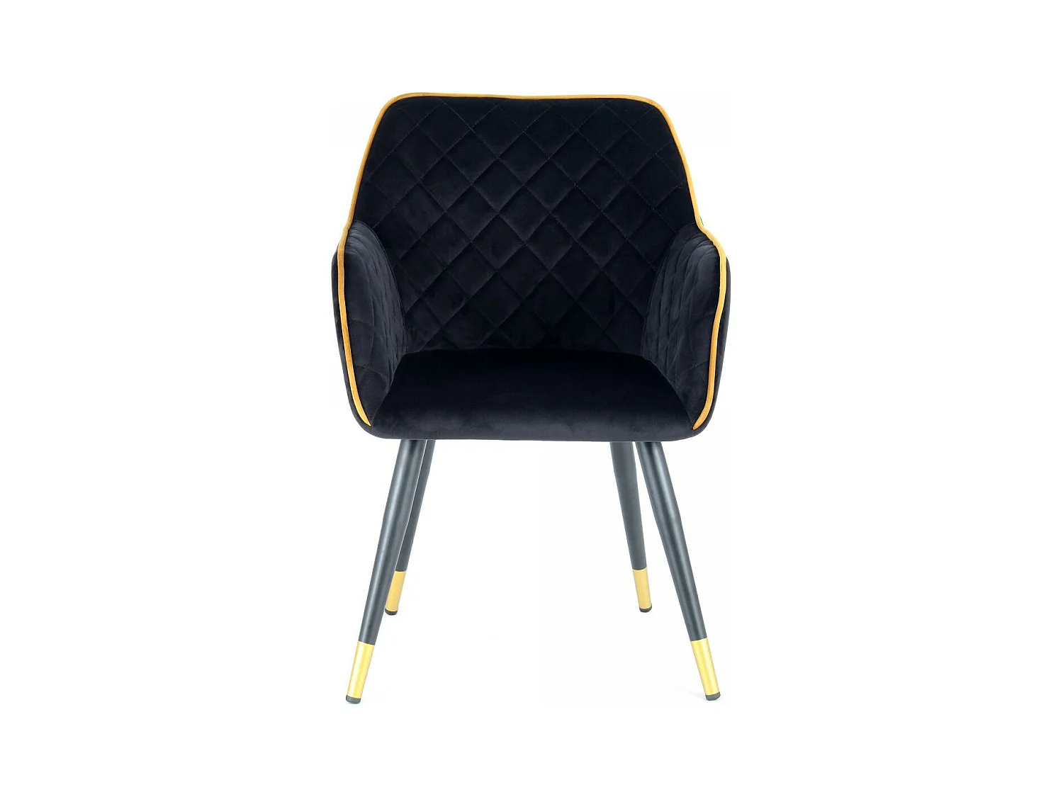 Fauteuil semi artisanal AFA 61x58,8x86 or et noir