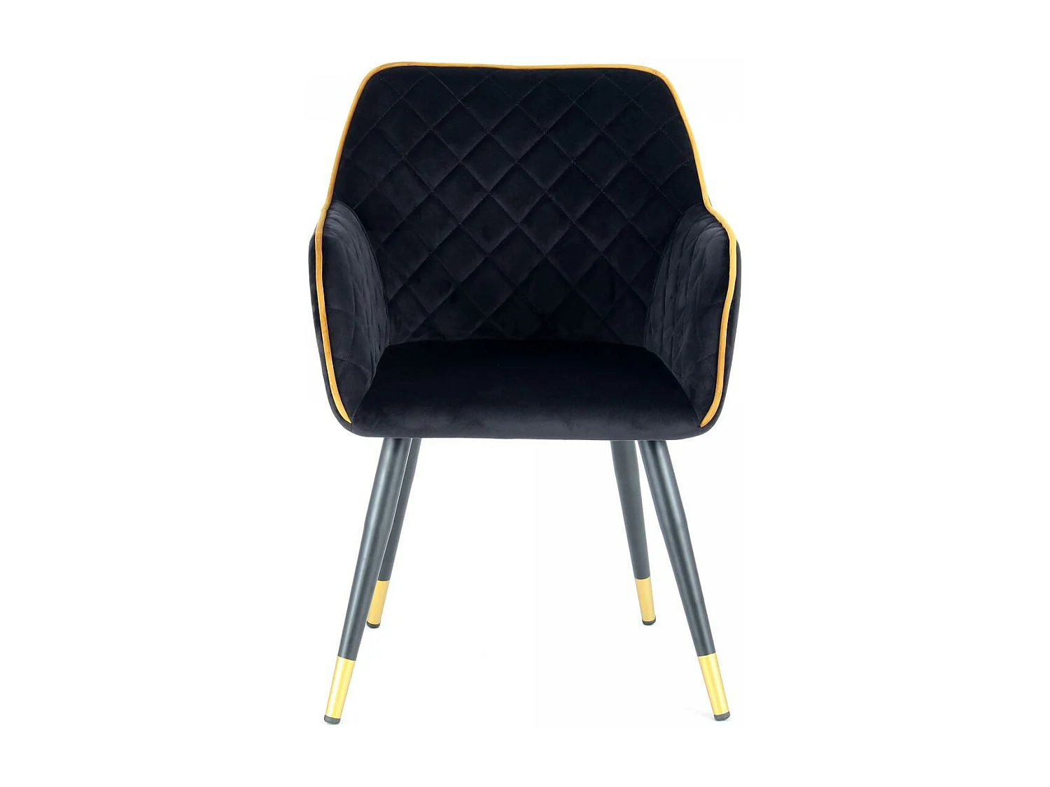 Fauteuil semi artisanal AFA 61x58,8x86 or et noir