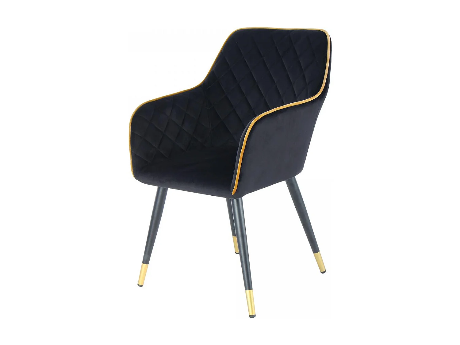 Fauteuil semi artisanal AFA 61x58,8x86 or et noir