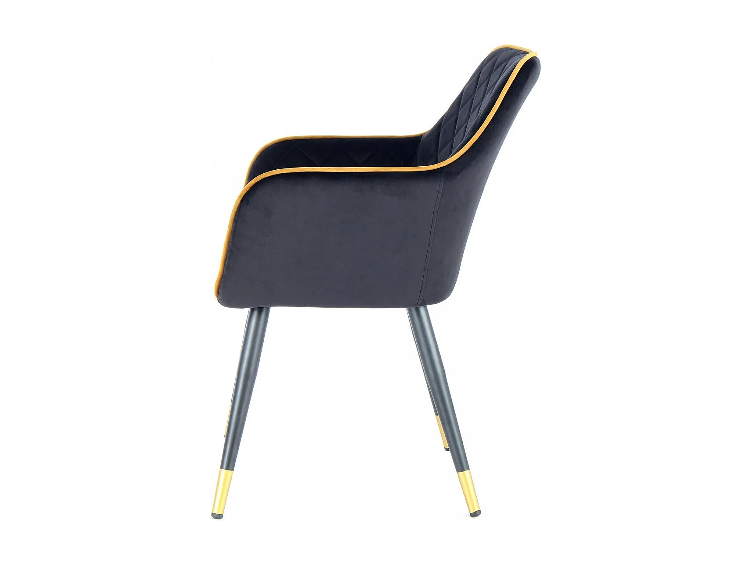 Fauteuil semi artisanal AFA 61x58,8x86 or et noir