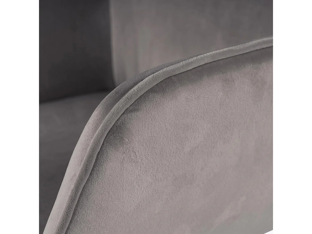 Fauteuil semi artisanal en velours AJE 58,5x57x87 gris