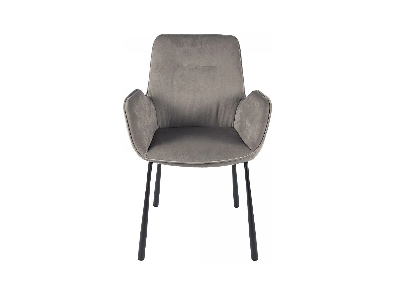 Fauteuil semi artisanal en velours AJE 58,5x57x87 gris
