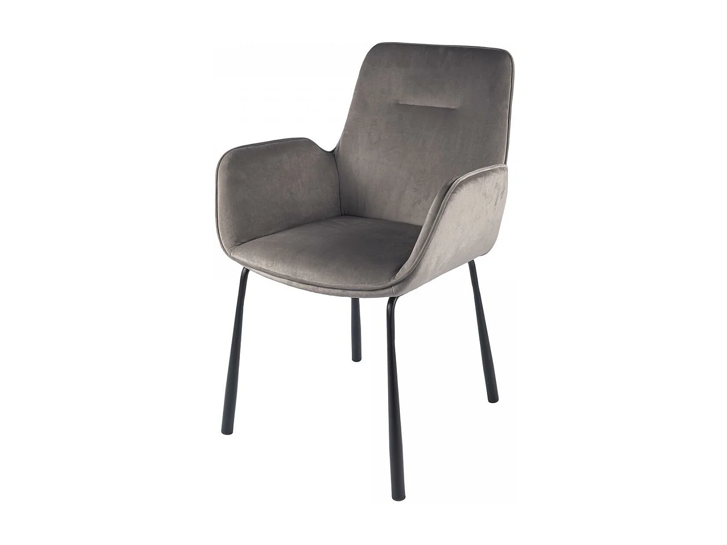 Fauteuil semi artisanal en velours AJE 58,5x57x87 gris