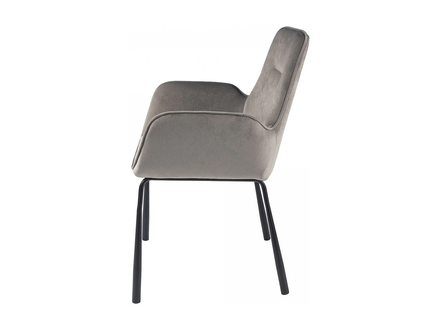 Fauteuil semi artisanal en velours AJE 58,5x57x87 gris