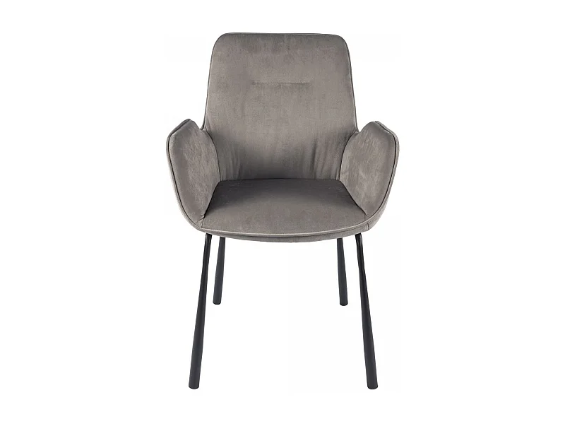 Fauteuil semi artisanal en velours AJE 58,5x57x87 gris