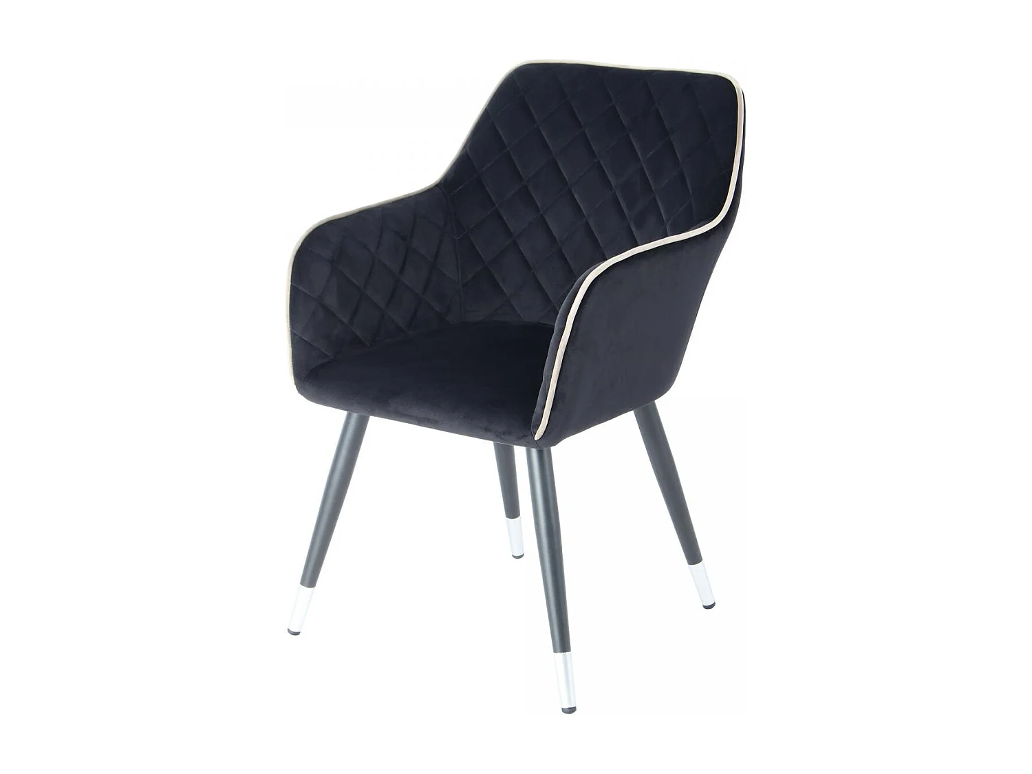 Fauteuil semi artisanal AGA 61x58,8x86 gris et noir