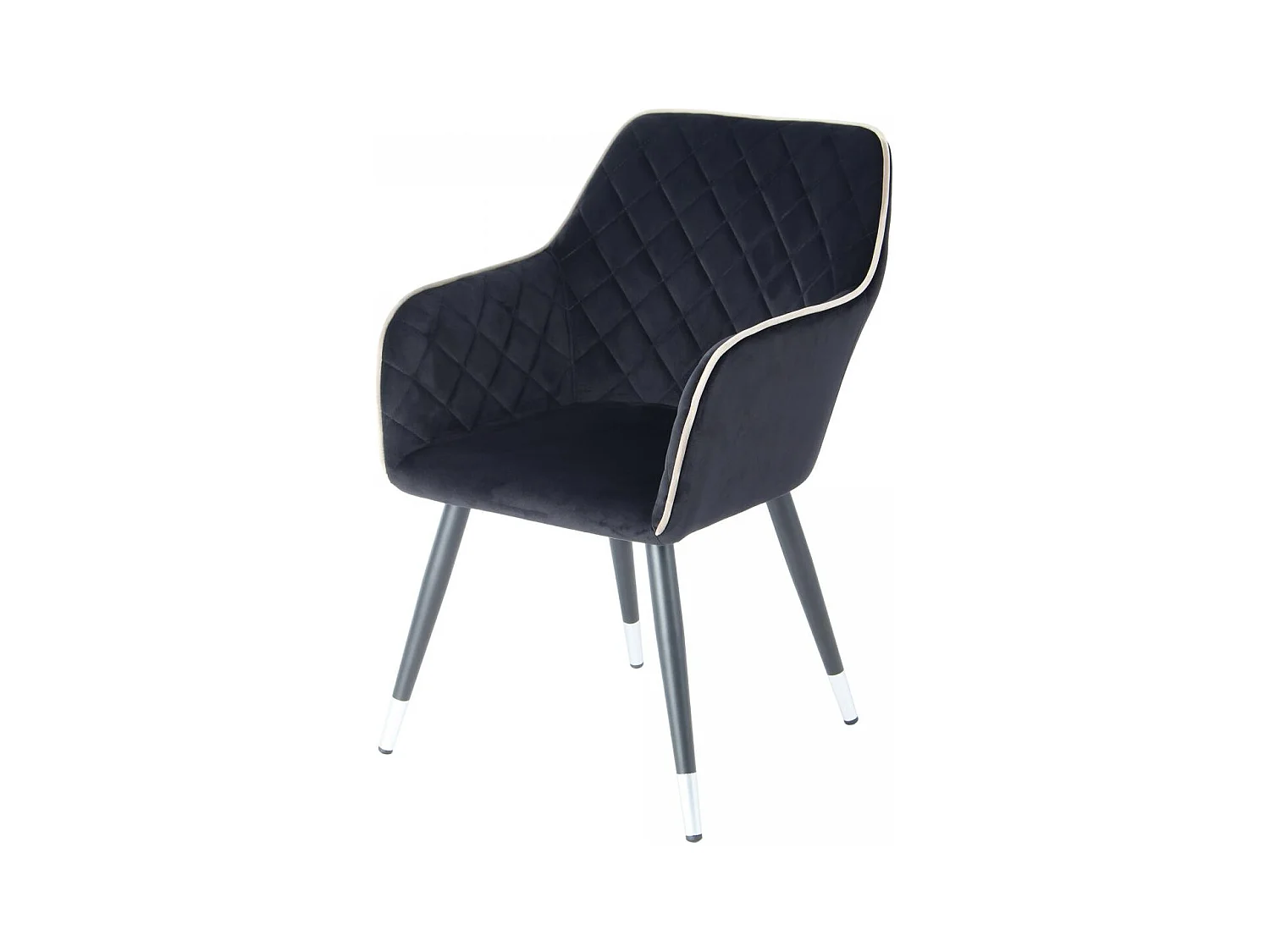 Fauteuil semi artisanal AGA 61x58,8x86 gris et noir