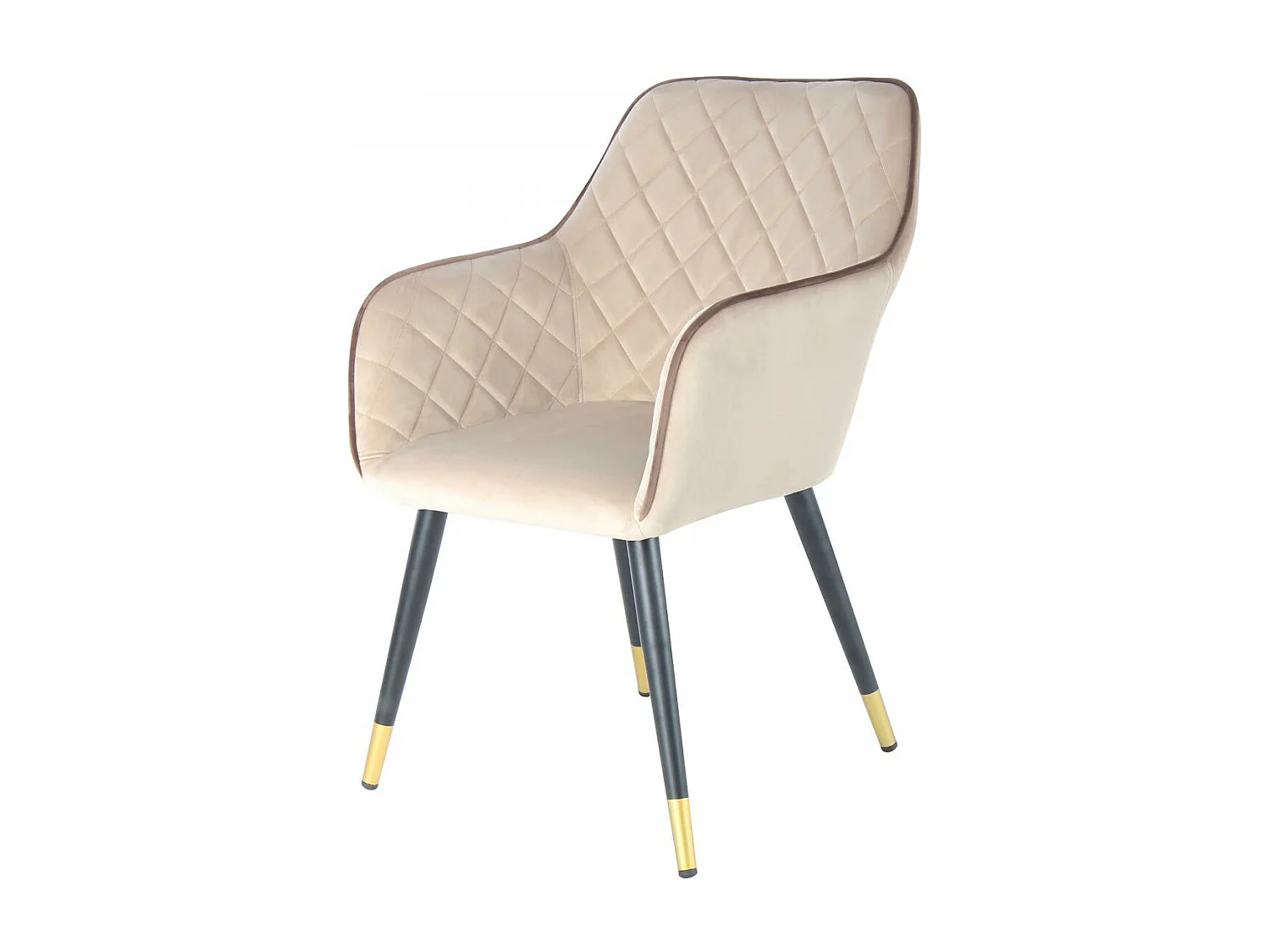 Fauteuil semi artisanal AFA 61x58,8x86 beige et brun