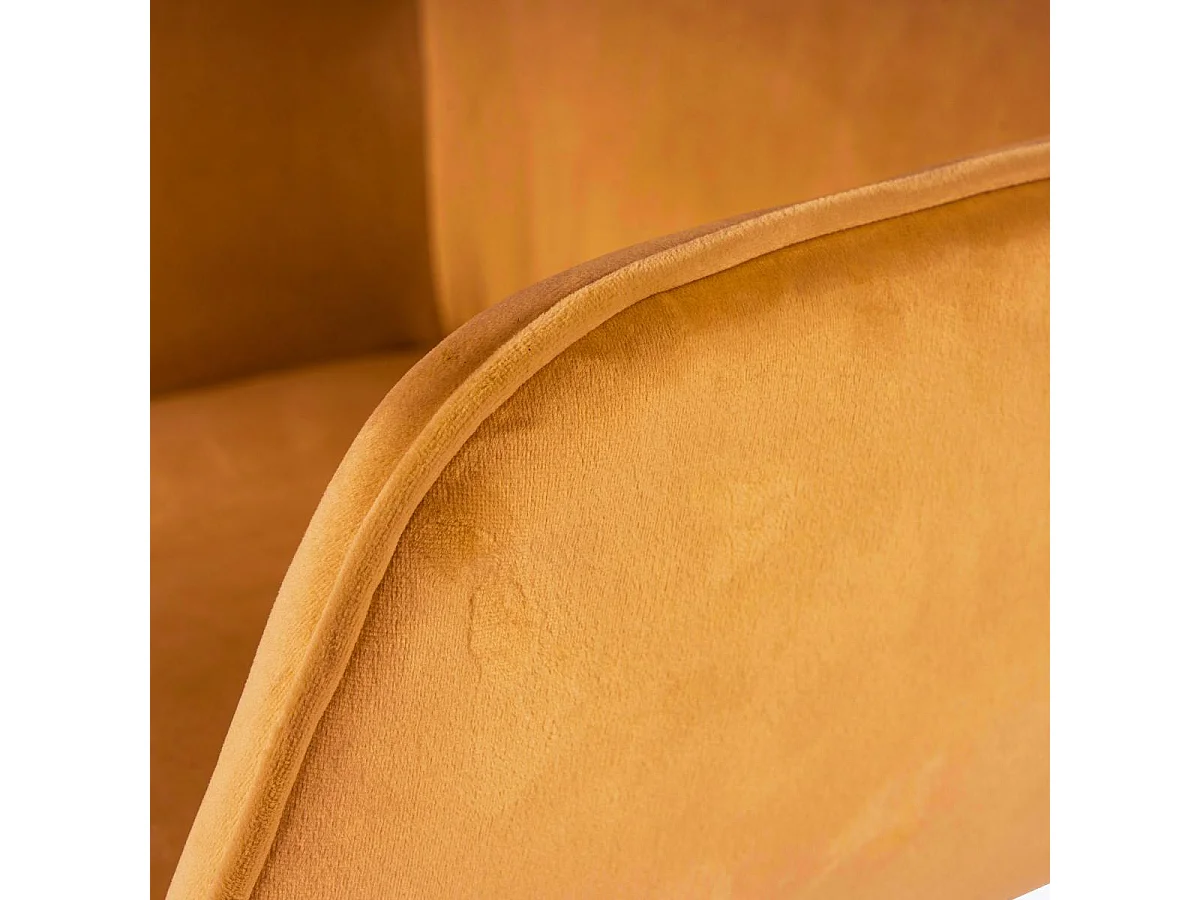 Fauteuil semi artisanal en velours AJE 58,5x57x87 sable