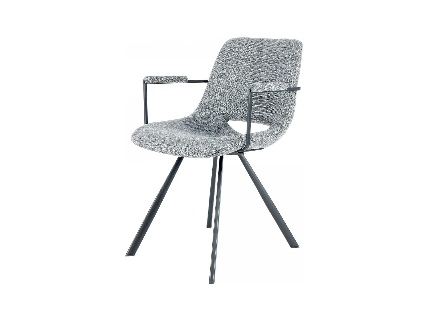 Fauteuil semi artisanal en lin LOT DE 2 ASE 57x57,5x77 gris