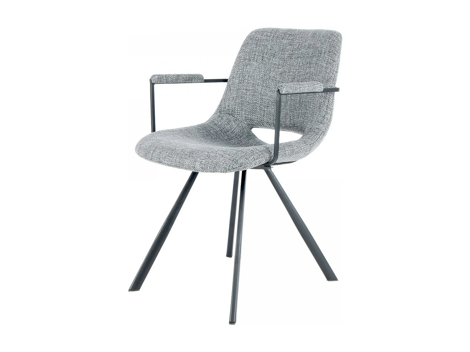 Fauteuil semi artisanal en lin LOT DE 2 ASE 57x57,5x77 gris