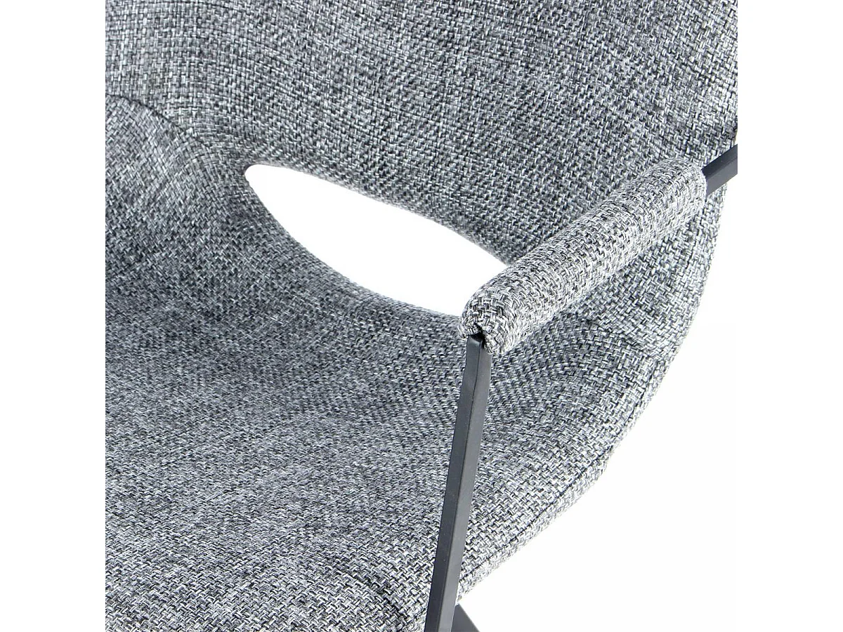 Fauteuil semi artisanal en lin LOT DE 2 ASE 57x57,5x77 gris