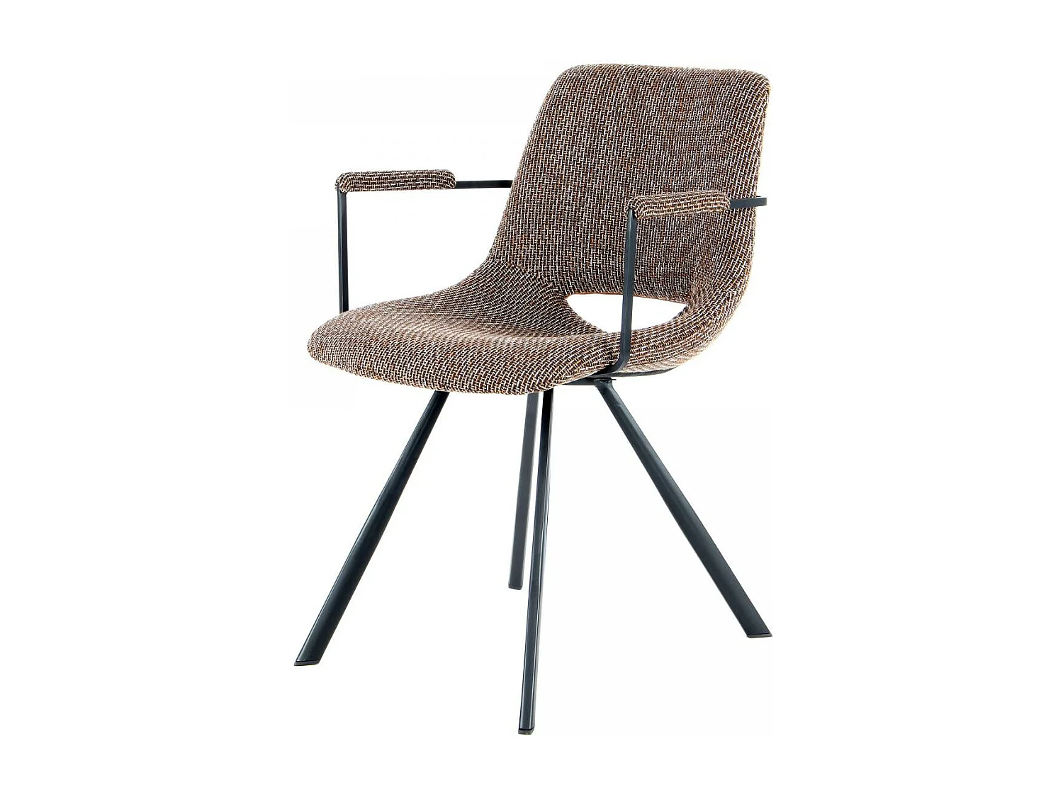 Fauteuil semi artisanal en lin LOT DE 2 ASE 57x57,5x77 brun