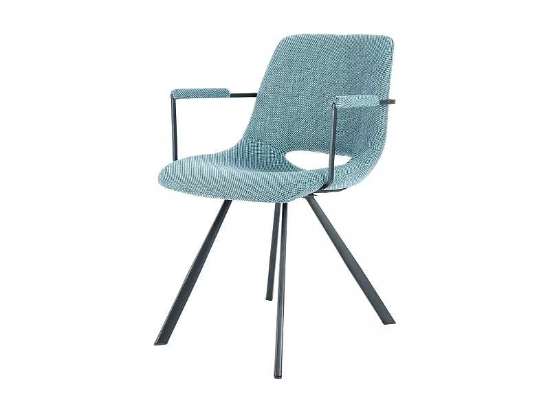 Fauteuil semi artisanal en lin LOT DE 2 ASE 57x57,5x77 bleu