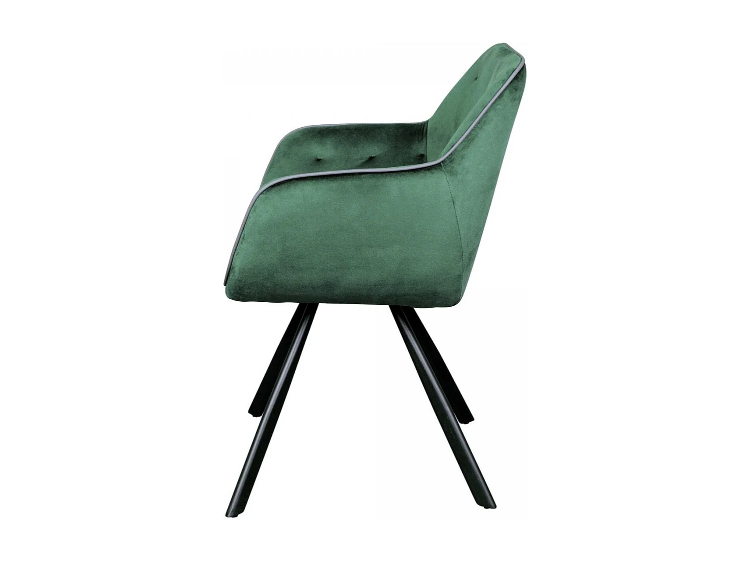 Fauteuil semi artisanal en velours AGE 57,5x60x85,5 vert