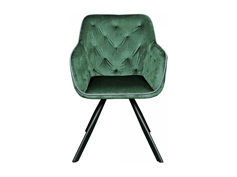 Fauteuil semi artisanal en velours AGE 57,5x60x85,5 vert