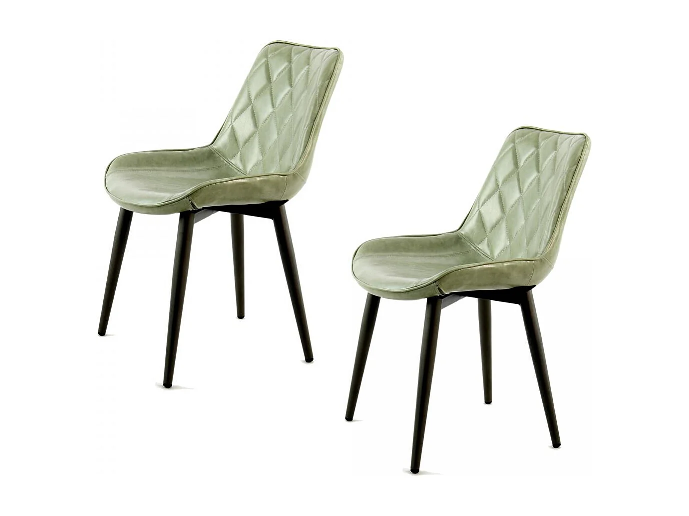 Fauteuil semi artisanal LOT DE 2 AMA 60x51x80 vert clair