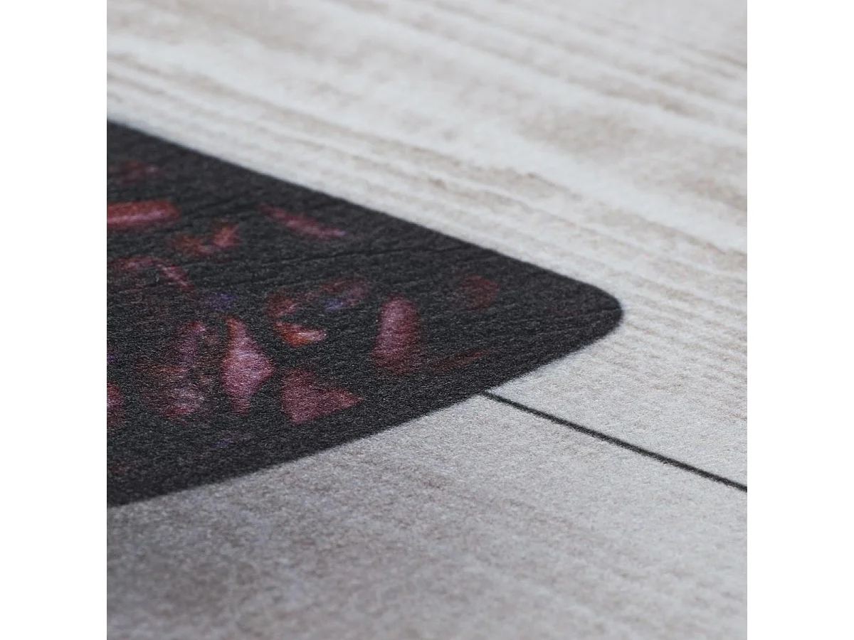 tapis cuisine 50x150 en PVC gris et marron motif fresque KITCHTA