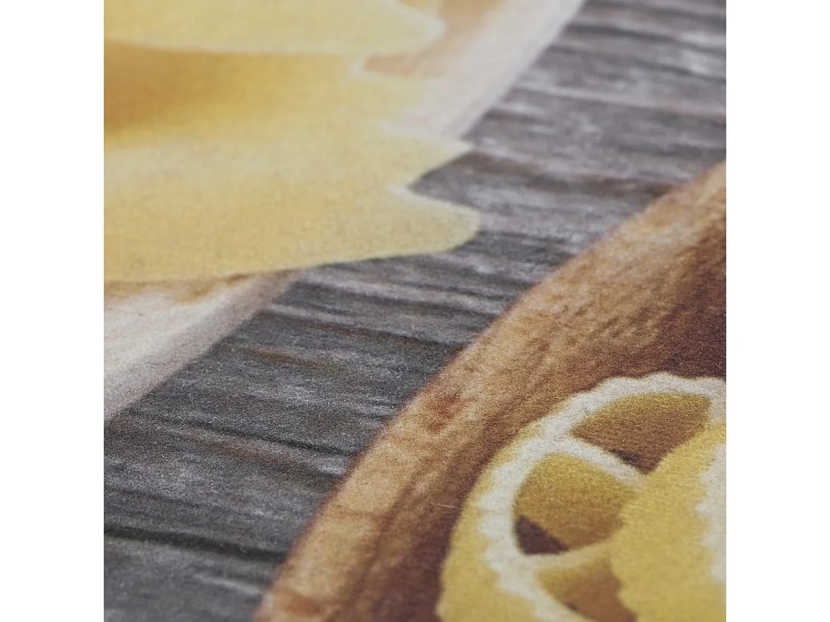 tapis cuisine 50x150 en PVC gris et beige motif fresque KITCHCUI