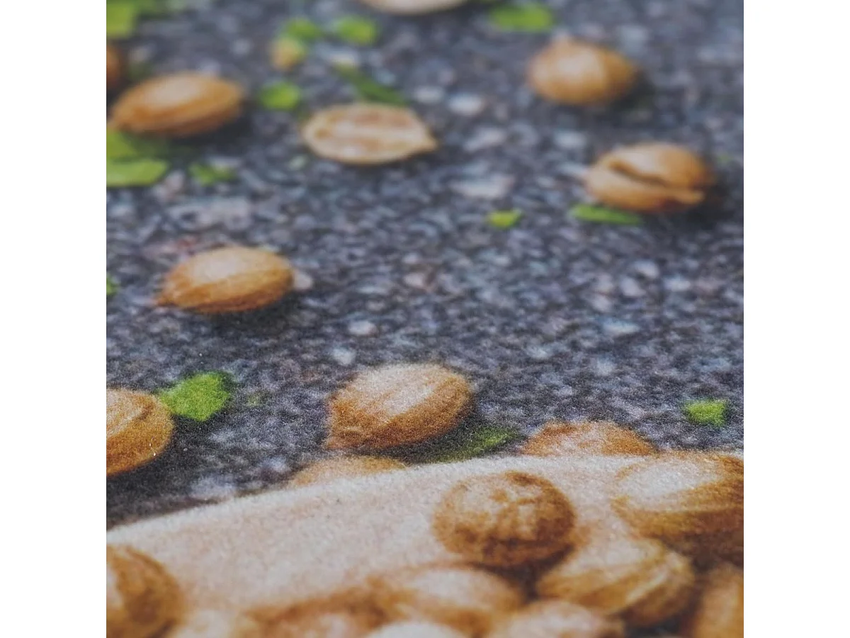 tapis cuisine 50x150 en PVC gris et vert motif fresque KITUI 1