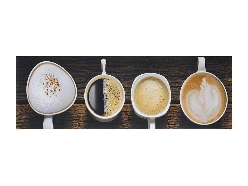 tapis cuisine 50x150 en PVC marron et beige motif fresque KITMILK