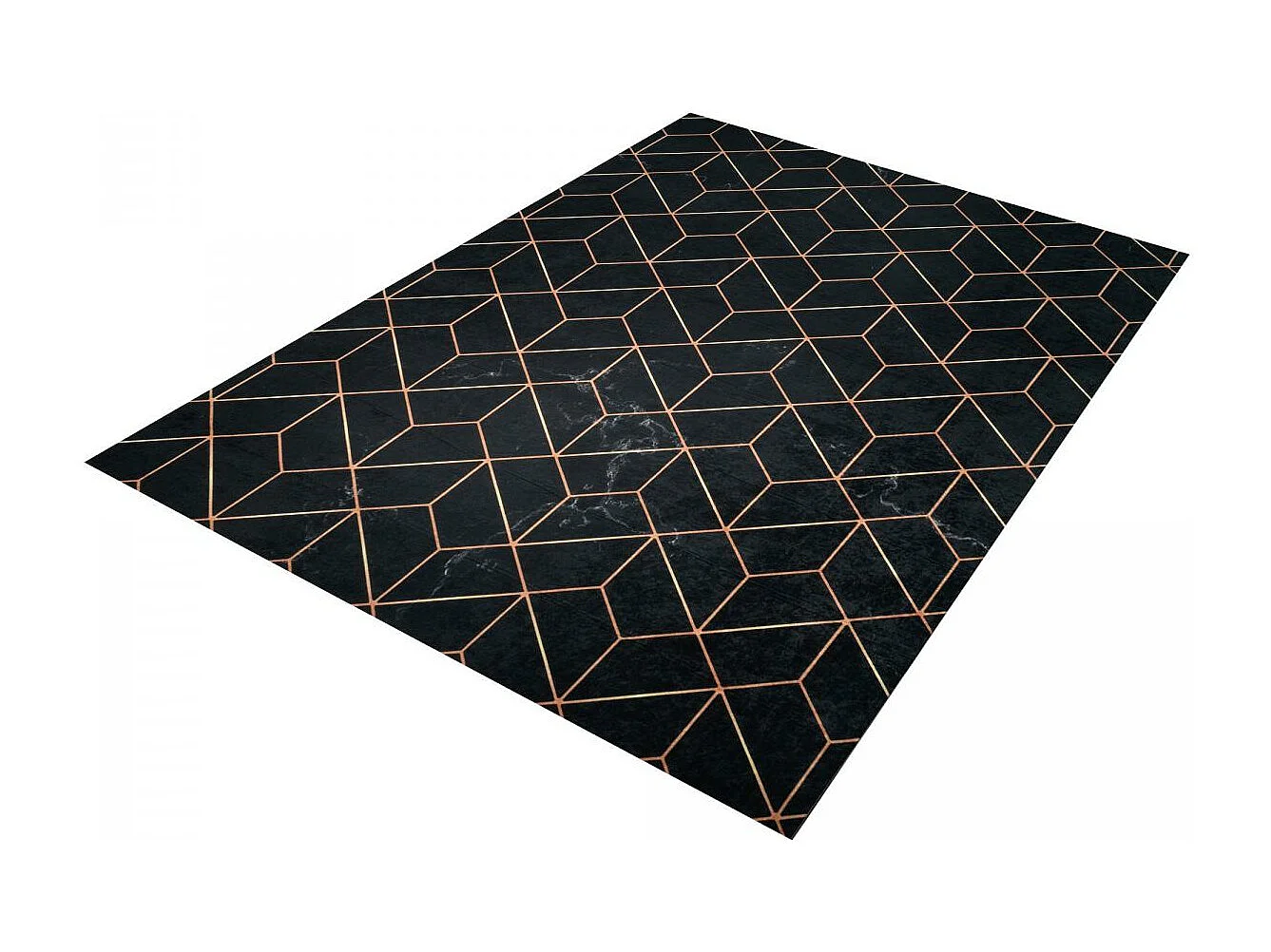 tapis salon Lavable 30° 160x230 noir et or IMPNUM 7