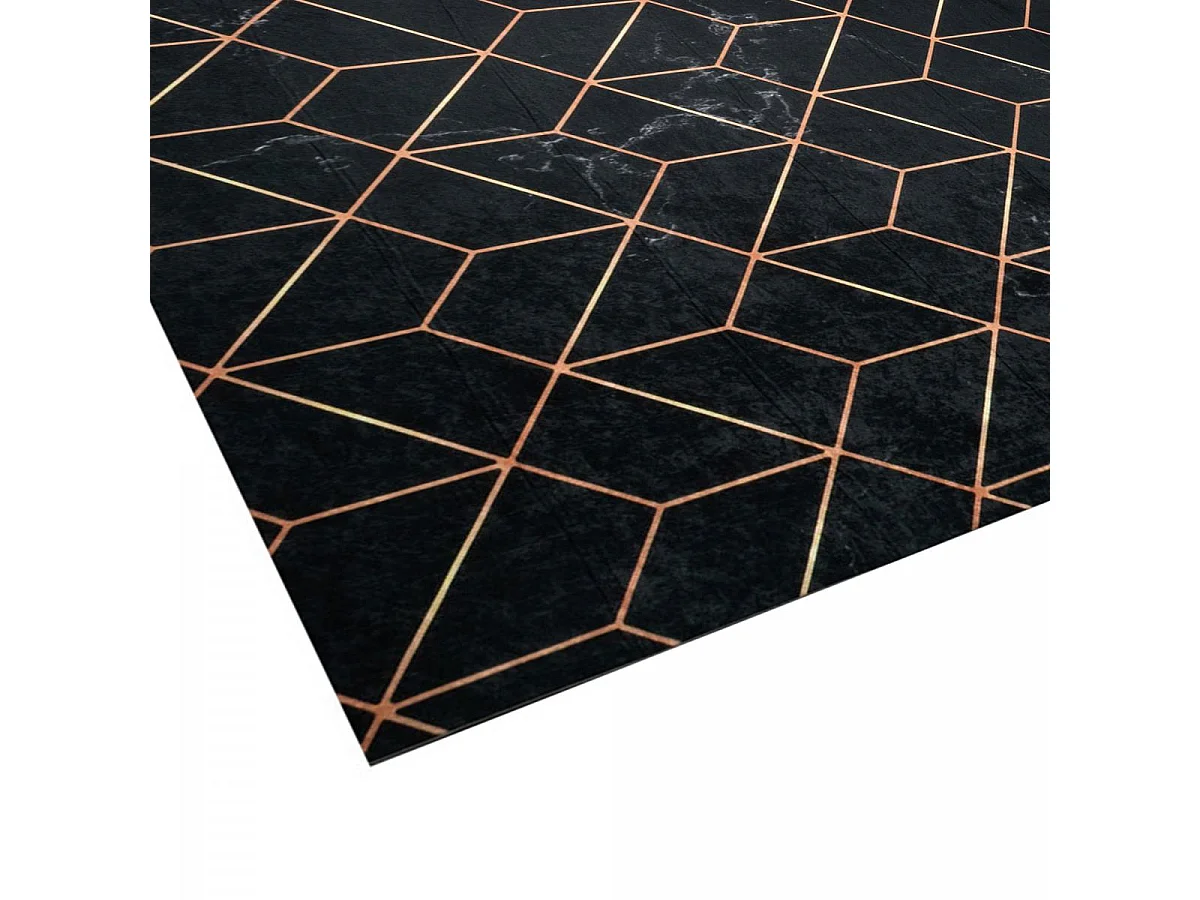 tapis salon Lavable 30° 160x230 noir et or IMPNUM 7