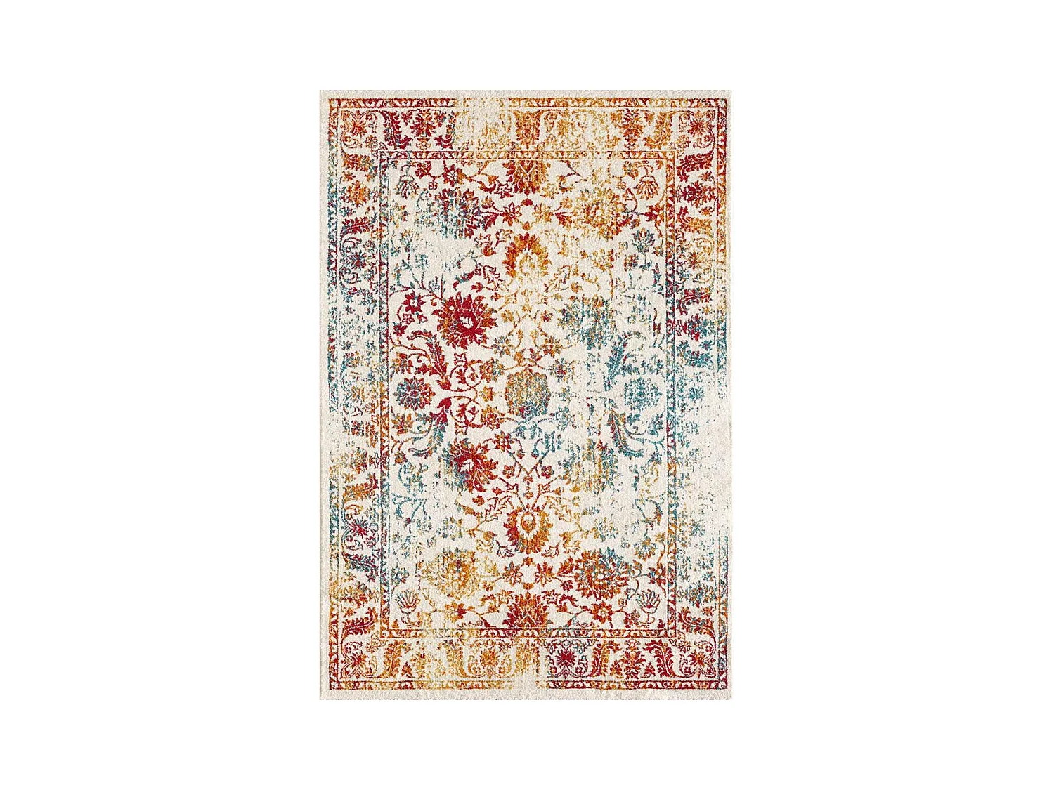 Tapis oriental 60x110 rectangle multicolore tissé motif ancestral DESTRUCT 1