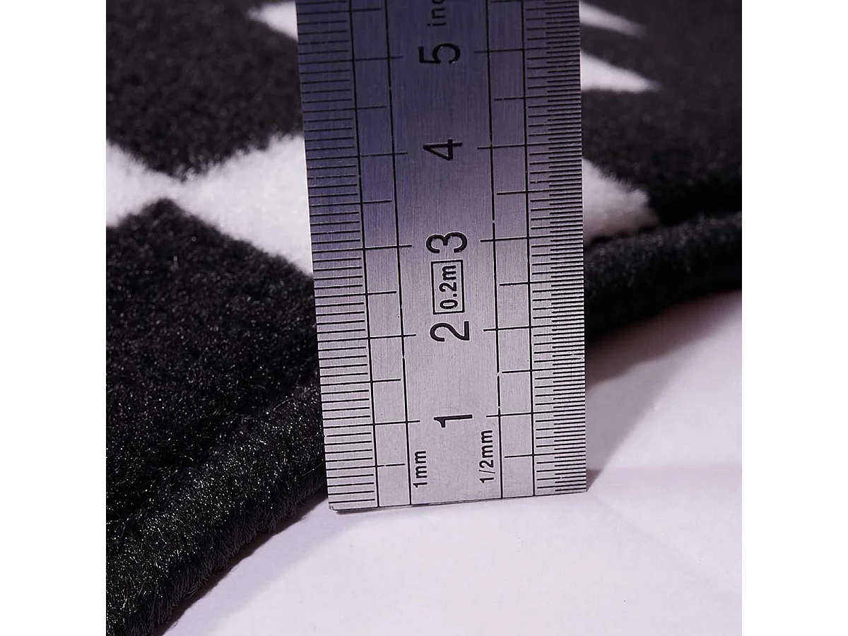 tapis chambre 60x110 tissé noir rectangle motif géométrique LYN1 LERUM