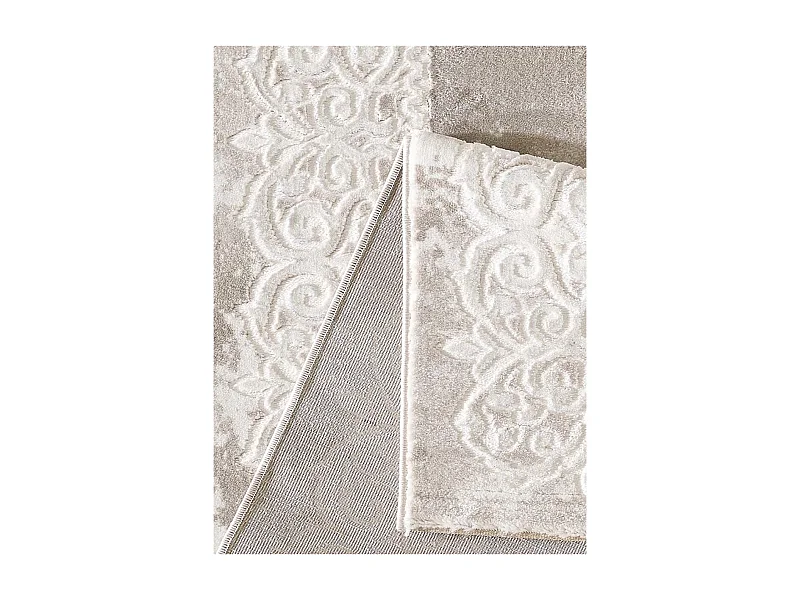 Tapis oriental 120x160 rectangle beige tissé motif ancestral LYN7 BALROD