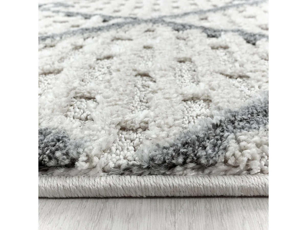 tapis de couloir 80x250 tissé crème rectangle motif scandinave PISTIOUL