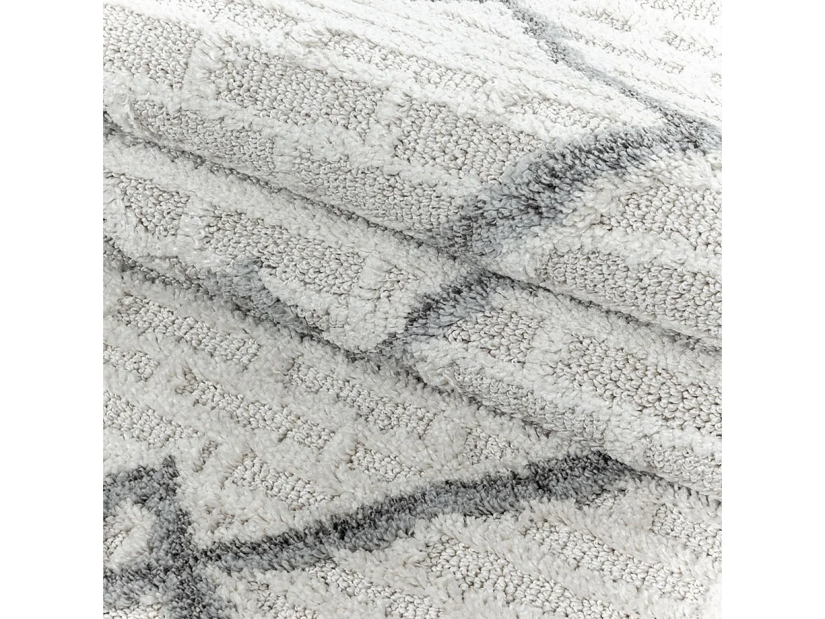 tapis de couloir 80x250 tissé crème rectangle motif scandinave PISTIOUL