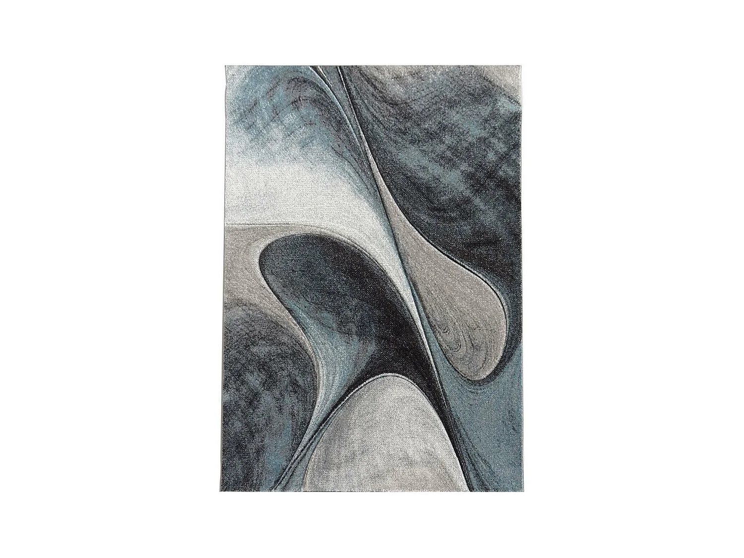 tapis grand salon 280x380 tissé bleu et gris rectangle Motif rond GARCA