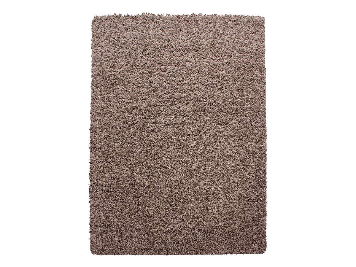Alfombra Shaggy de pelo largo Ø120cm redonda tejida mocca estampado liso UNI L
