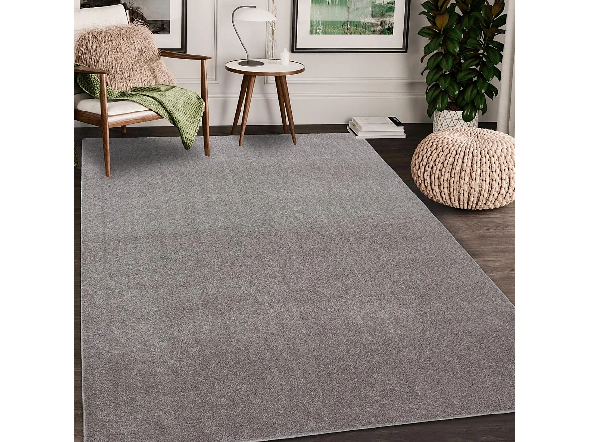 Tapis salon et chambre tissé motif uni SOULA