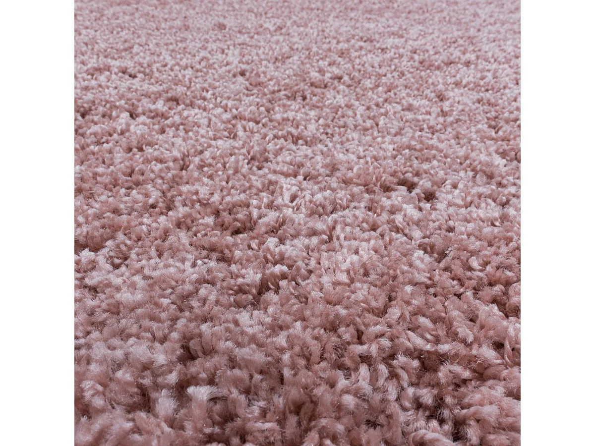 Tapis poils longs shaggy 240x340 rectangle tissé rose motif uni UNI I