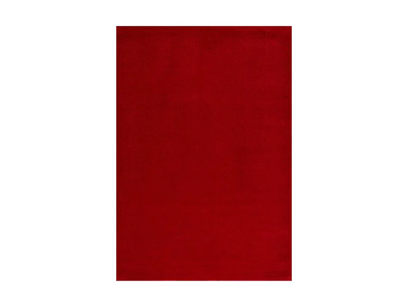 tapis salon 160x230 tissé rouge rectangle motif uni NOSSA