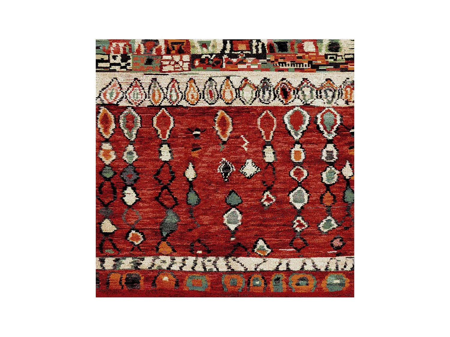 Tapis berbère 200x290 tissé motifs tribaux LYN8 MOROCO rouge